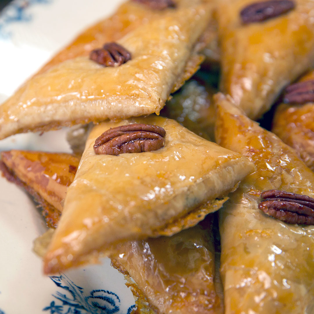 Chocolate Pecan Baklava Turnovers – Dini Klein